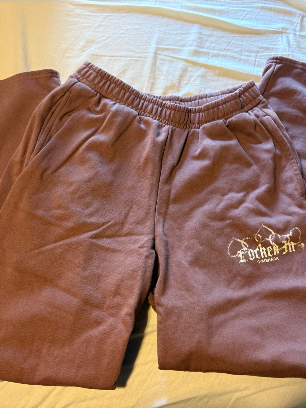 Gymshark Womens Mauve Brown Graphic Joggers